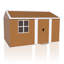 Remise de rangement en métal robuste 12 po x 8 pi avec fenêtres, porte verrouillable et ventilation-118034562