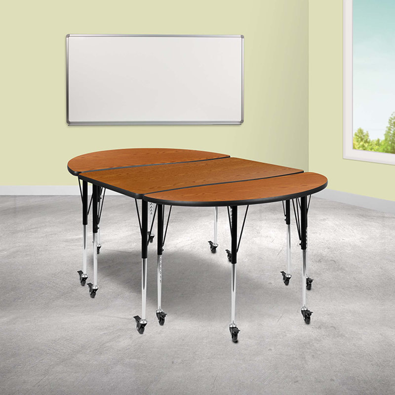 Ensemble de 3 tables d'activités Goddard, L 47,5 po x P 76 po x H 22 à 30 po, Chêne