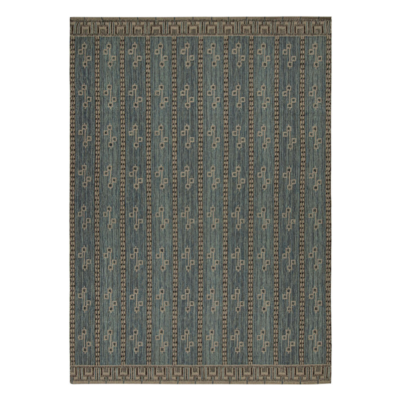 Scandinavian Wool Geometric Area Rug, Rectangle 12' x 15'
