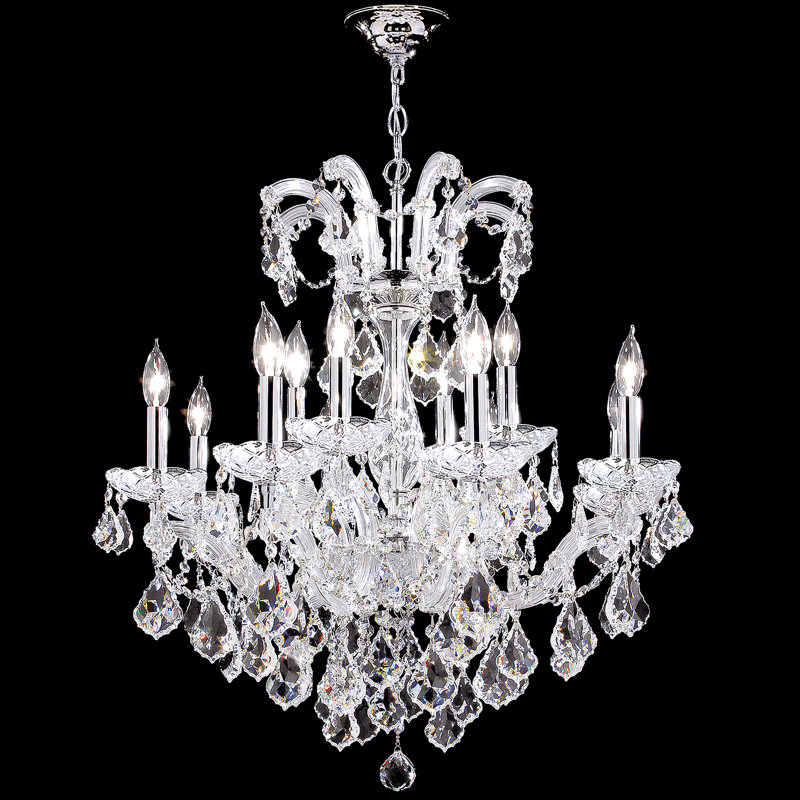 Maria Theresa Grand 12 - Light Chandelier, Clear, Swarovski Spectra, Silver