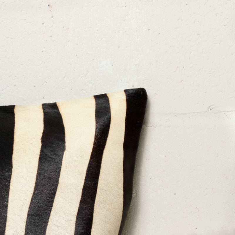 Coussin lombaire en cuir Torino, Noir / blanc