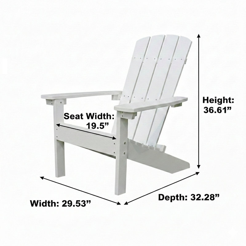 Chaise adirondack en plastique Celina, Blanc