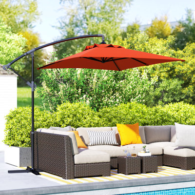 Outsunny 3x2m Cantilever Parasol with Cross Base Crank Handle