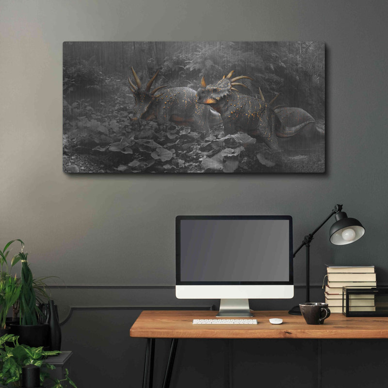 «Styracosaurus» de Trinx, art mural en métal, 48 po x 24 po