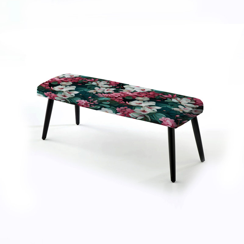Motif tropical de vignes exotiques - Banc rembourré noir Tropical