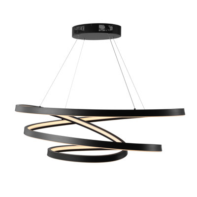 Yasmine Single Light Metal Dimmable LED Geometric Chandelier