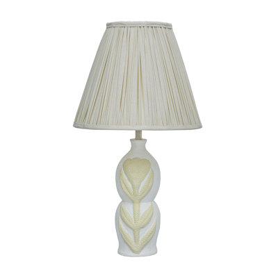 Lampe de table Edith en papier mâché courbé et plissée en forme de fleur