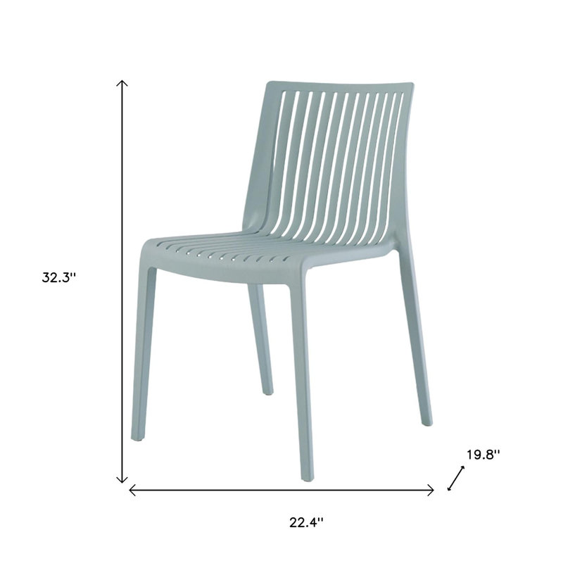 Ensemble de deux chaises d'appoint d'extérieur empilables en plastique bleu bébé