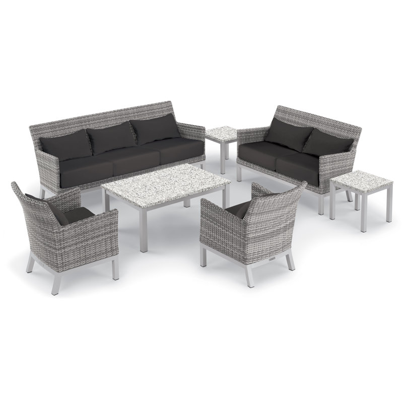 Argento and Travira Outdoor Conversation Set, Jet Black