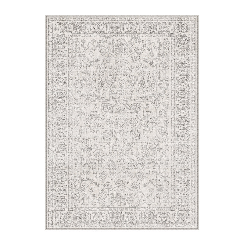 Tapis oriental lavable à la machine avec envers antidérapant Kitty, Rectangle 5 pi x 7 pi 