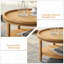 Table basse ronde avec tablette de rangement Boho