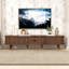 Meuble télé Mid-Century avec portes coulissantes cannelées, station de charge intégrée et rangement réglable-1421887354