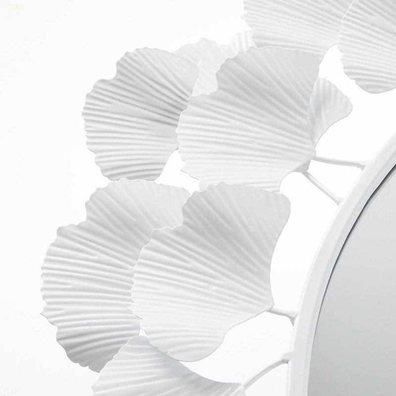 Miroir mural rond 30,5 po Eden Gingko, Blanc