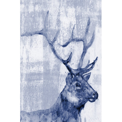 Indigo Elk by Jennifer Goldberger - Wrapped Canvas Print