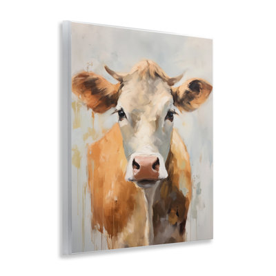 Stupell Industries Paint Drip Jersey Cow Wall Plaque Art by Arlington Prints