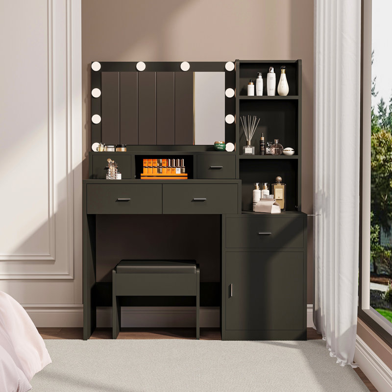 Meuble-lavabo avec miroir et séchoir à cheveux, tables à langer et vestiaire, Espresso