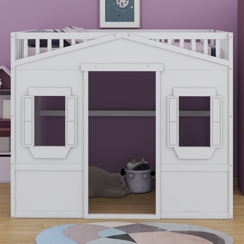 House Loft Bed With Ladder, White