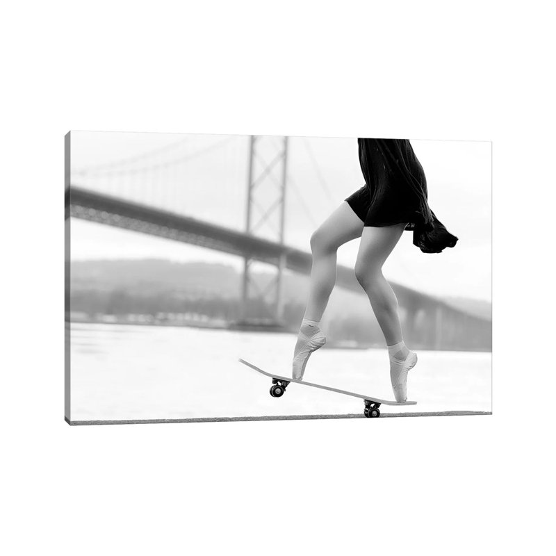 Skater Girl by Howard Ashton-Jones - Print on Canvas, Wrapped Canvas, 45.72cm H x 66.04cm W x 1.91cm D