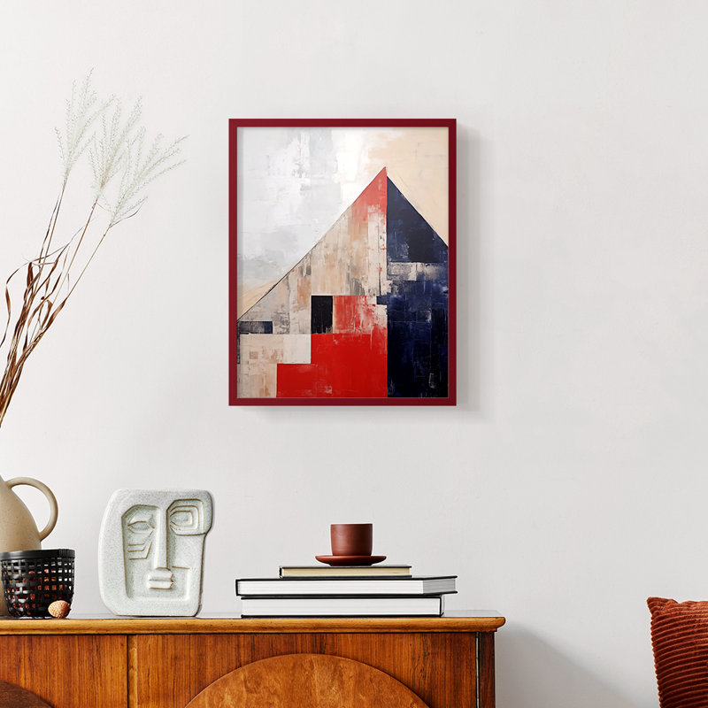 Paysages série Cxxxi - reproduction encadrée de qualité supérieure - prête à être accrochée - aucun clou requis, Rouge