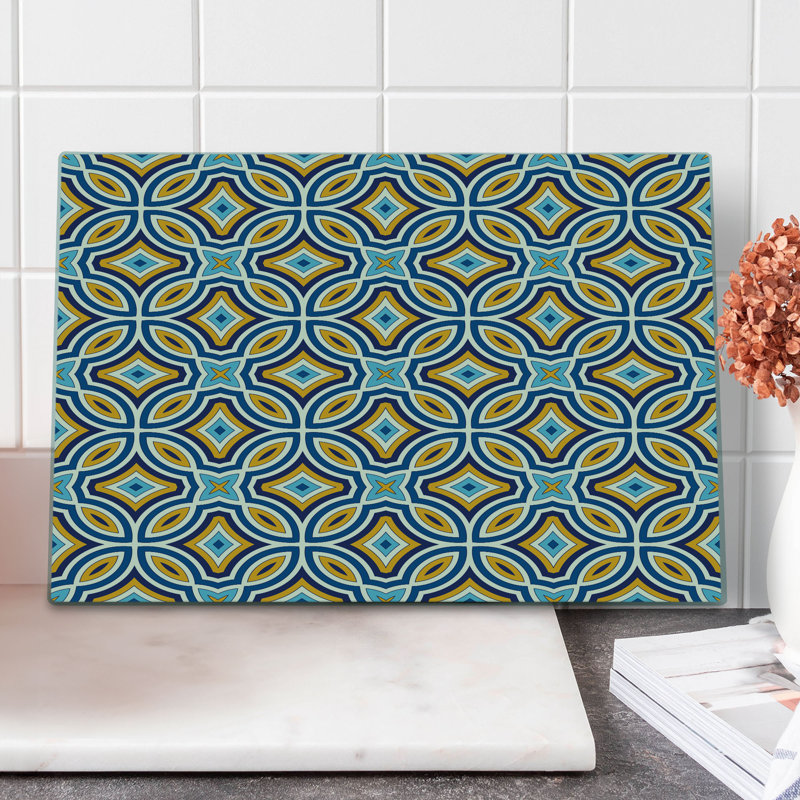 Ambesonne Ethnic Cutting Board Large Moroccan Oriental Royal Multicolor