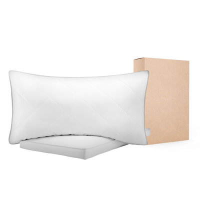 Queen Bed Pillows Set of 2 Down Alternative Fill Fluffy Supportive White for All Sleep Positions