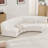 Modern Curved Sectional Sofa Capable of 4 adults – 2-Piece Loveseat Combined, Beige Bouclé  Upholstered