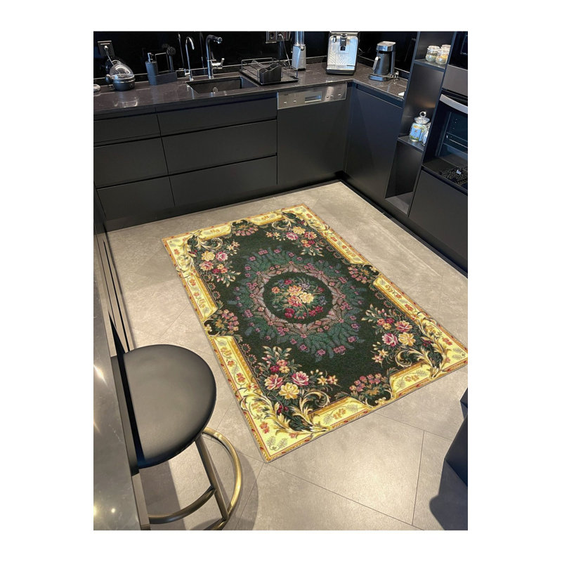 Tapis décoratif jaune à motif géométrique moderne, Tapis de couloir 3 pi 3 po x 9 pi 10 po