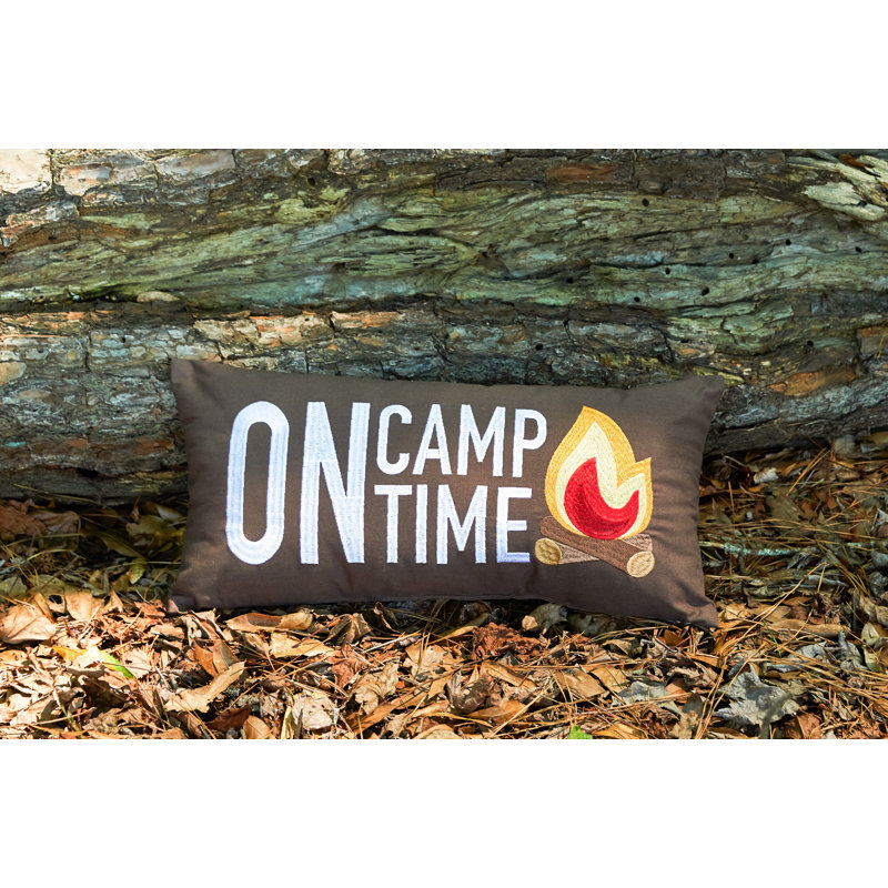 On Camp Time Embroidered Throw Pillow