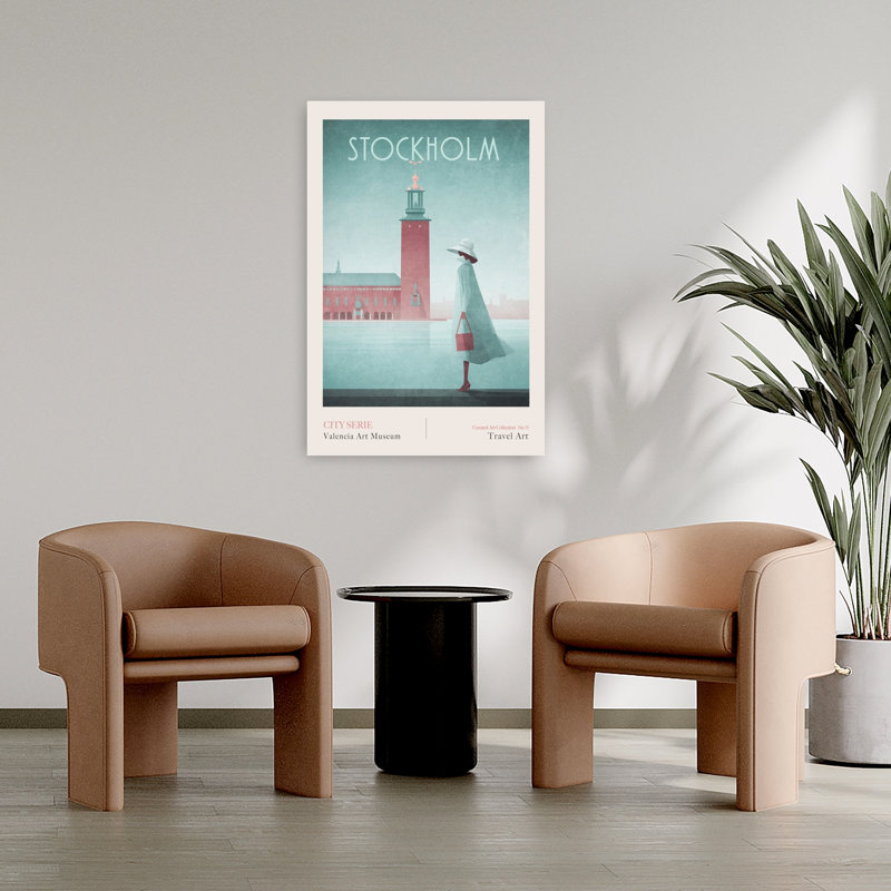 Stockholm-1 Stockholm City Hall Classic Elegant Retro Architecture City Wall Art Print 1 Piece Wrapped Canvas Wall Art