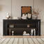 Foyer en bois massif noir avec meuble télé-117628757