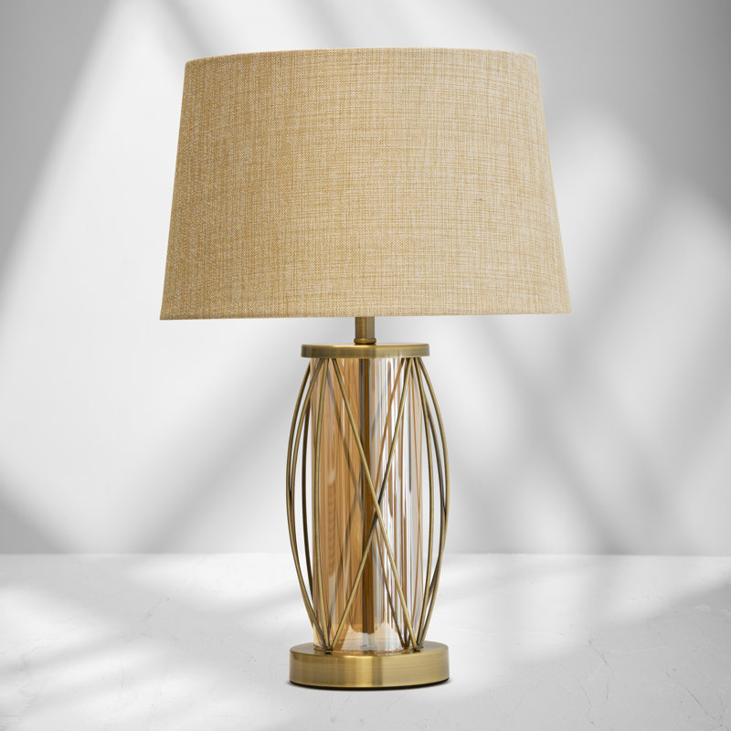 Alexarae 50cm Table Lamp, Gold, Beige