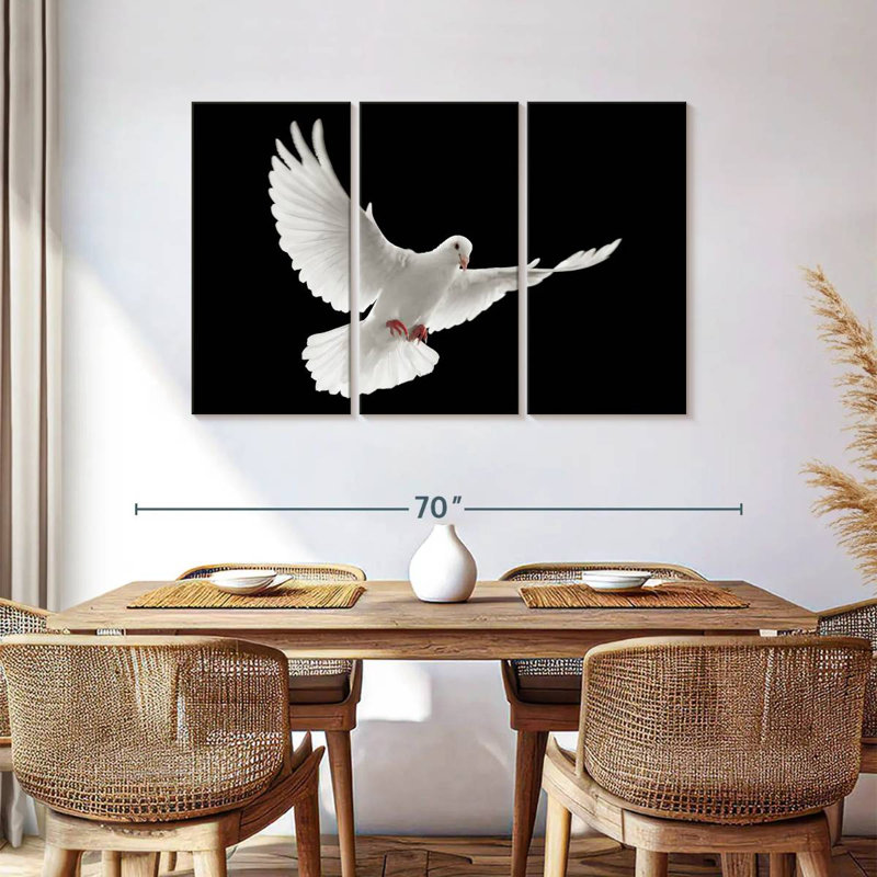 Brampt Flying White Dove, 36" H x 57" W