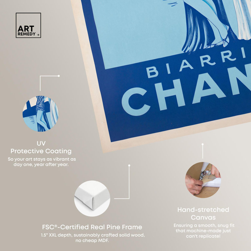Impression sur toile Biarritz Blue Belle par Art Remedy, H 20 po x l 16 po, Gallery Wrapped