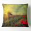 Photo rétro de coquelicots au coucher du soleil - coussin à imprimé floral-29598098-29598102