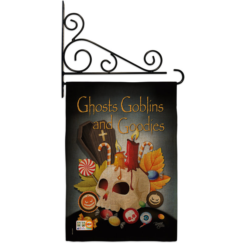Ghosts goblins et goods polyester de 2 côtés 19 x 13 po ensemble de drapeau