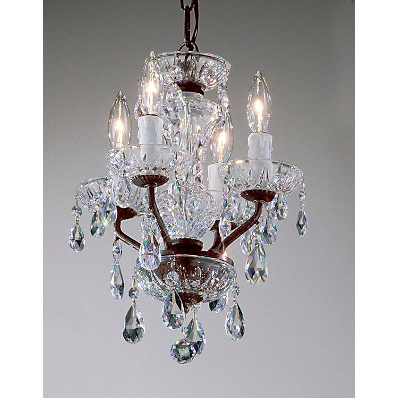 Style bougie classique/traditionnel 4 lumières lustre Letitia, Crystalique, Bronze anglais