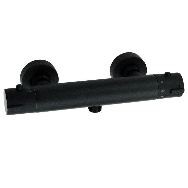 Heile Black Thermostatic Shower with Round Handheld Shower Head