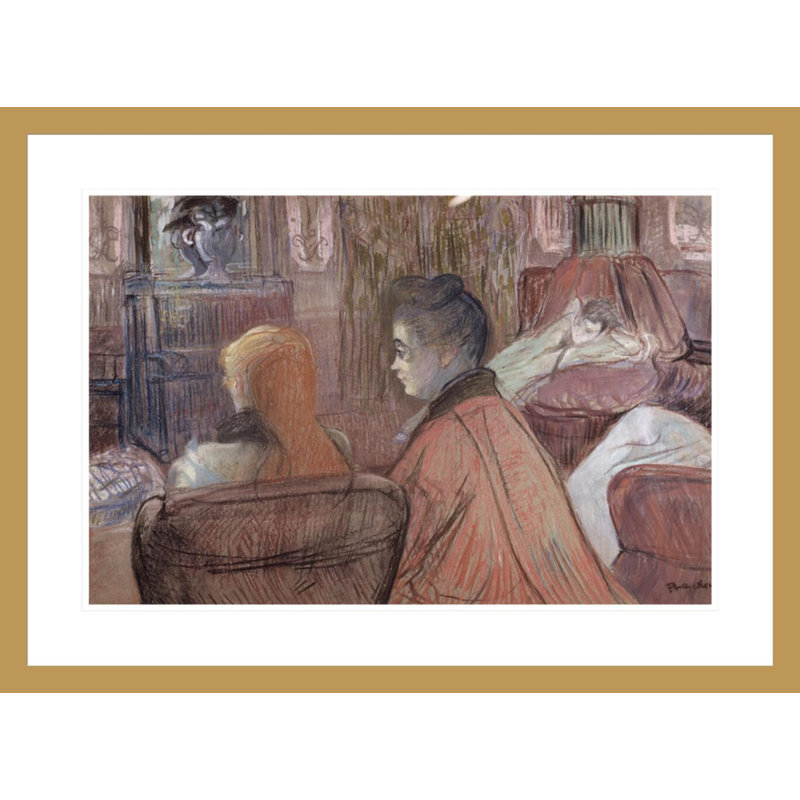 «In the Salon» par Henri de Toulouse-Lautrec, impression giclée encadrée, H 21,59 po x l 29,5 po