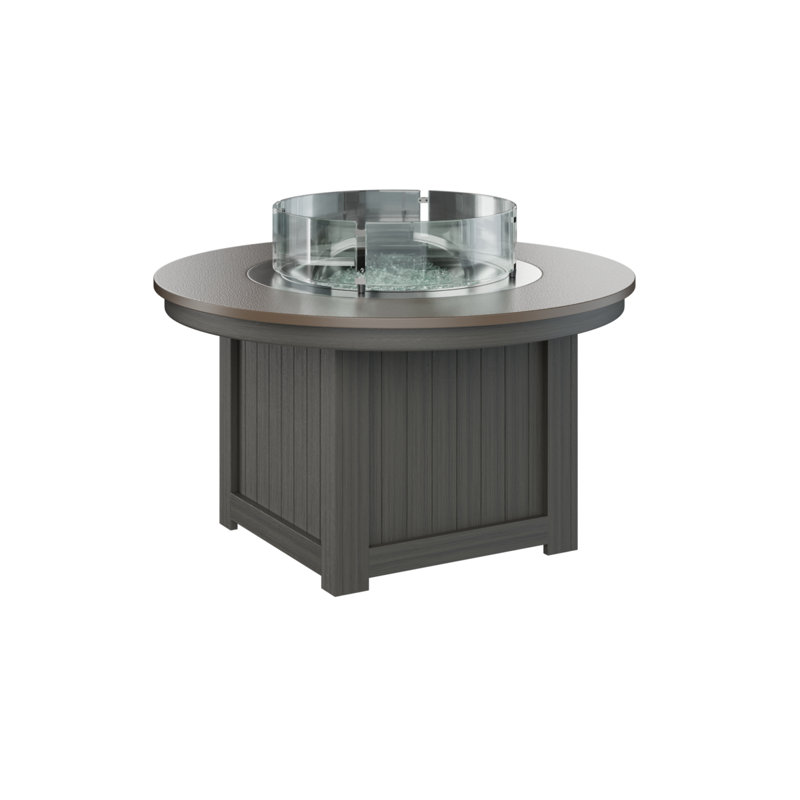 Foyer de table rond Berlin Gardens Donoma, Bronze martelé avec base gris côtier, H 25 po x l 44 po x P 44 po