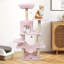 Arbre à chat de 58 po de hauteur à plusieurs niveaux avec perchoir tapissier et condo pour chat, hamac confortable rose-1231424522