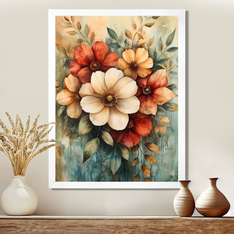 Hartley - Floral Wall Art, H 40 po x l 30 po, Reproduction encadrée d'une seule photo, Blanc