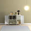 Buffet 39 po à texture ondulée - Solution de rangement blanche et laiton