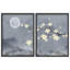 Pleine lune et fleurs, reproduction d'art encadrée, affiche, petit art mural-104788419-104788414