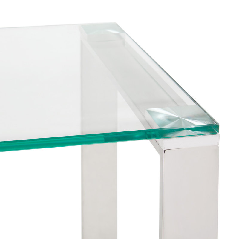 Caspen Console Table, Silver, 31" H x 39" W x 10" D