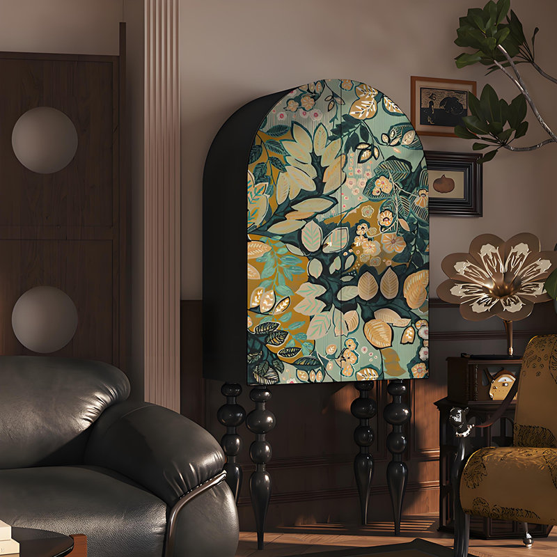 Armoire de rangement murale en bois massif American, Noir