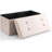 Storage Ottoman Bench Foldable Seat Footrest Shoe Bench End Of Bed Storage With Flipping Lid, 75L Storage Space, 30 Inches Linen Fabric Beige
