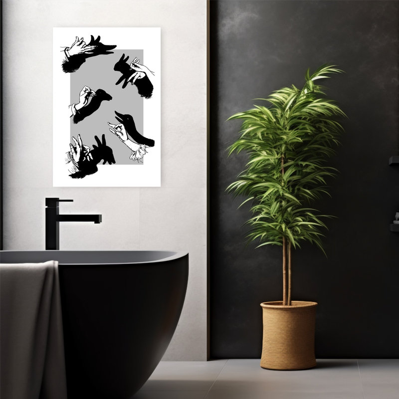 Art mural rétro avec mains en forme de mains, H 24 po x l 16 po