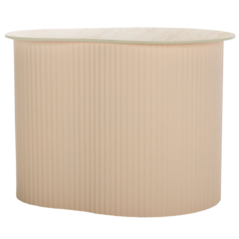 Petite table d'appoint MTP, H 18,11 po x l 24,41 po x P 16,54 po, Beige