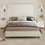 Cadre de lit King Size moderne en velours côtelé de 79,9 pouces de large, avec tête de lit haute à oreilles et pieds en bois-1412667982-1412668019