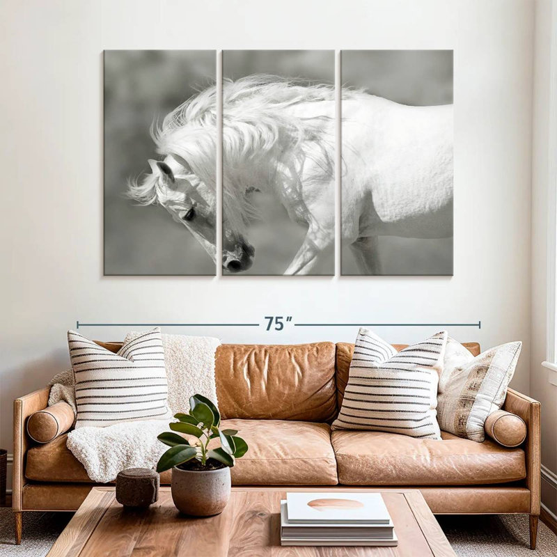 Brampt Majestic White Stallion, 42" H x 65" W